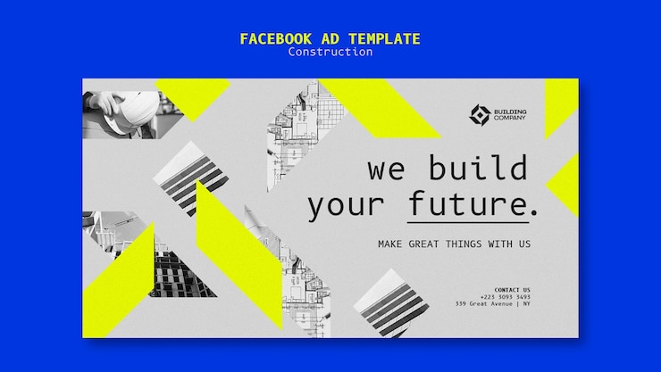 無料PSD 建設プロジェクトfacebookテンプレート