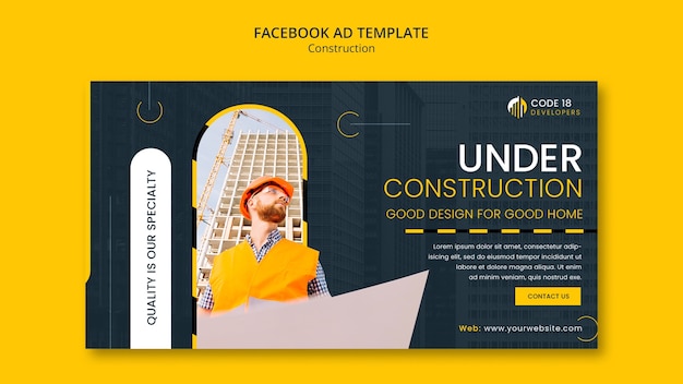 Free PSD construction project facebook template