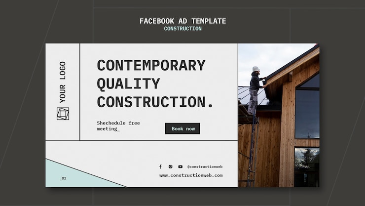 Free PSD construction project facebook template