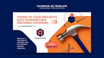 Free PSD construction project facebook template