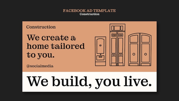 Free PSD construction project facebook template