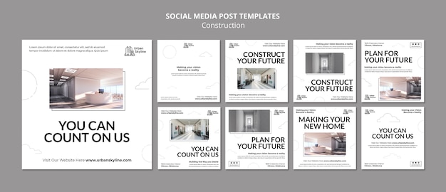 construction project instagram posts template