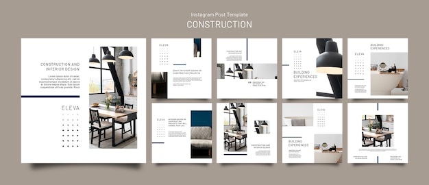 Free PSD construction project instagram posts