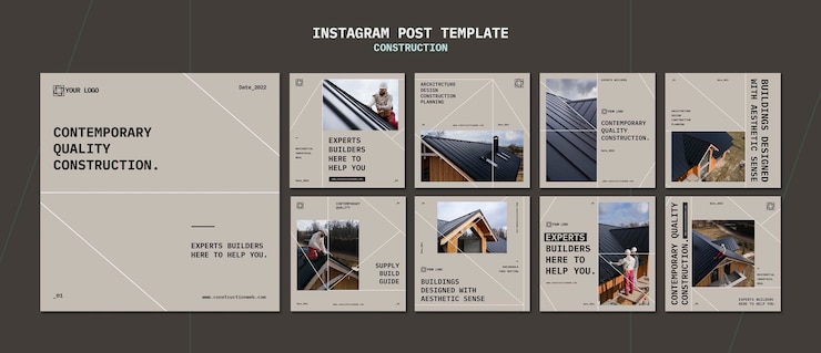 Free PSD construction project instagram posts