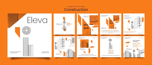 無料PSD 建設プロジェクトのインスタグラム投稿