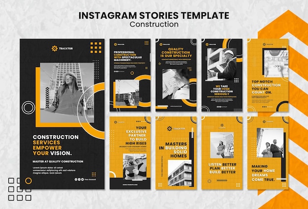 Construction services instagram stories template