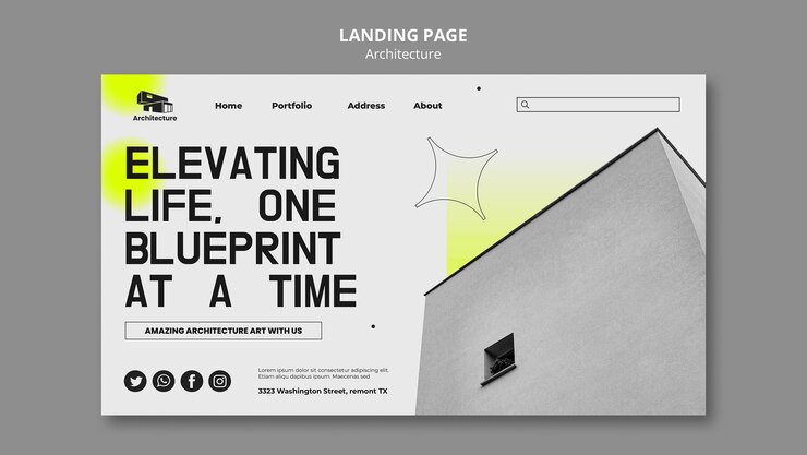 Free PSD construction template design