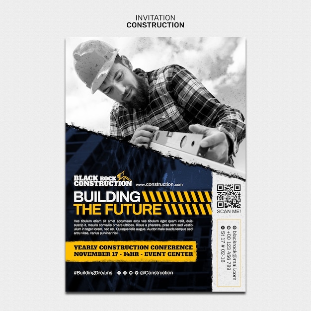 Free PSD construction template design