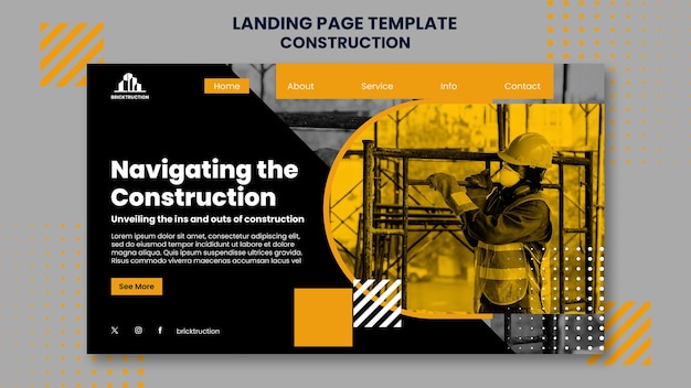 Free PSD construction template design