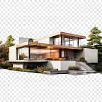 Free PSD contemporary house isolated on transparent background