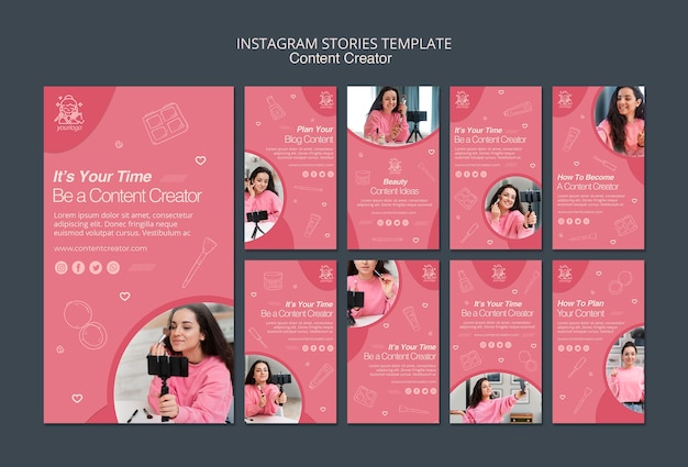 PSD gratuito storie di instagram di content creator