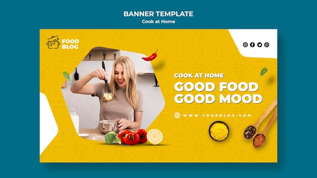 Free PSD cook at home banner template