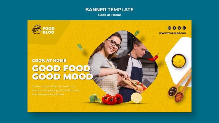 मुफ़्त PSD cook at home banner theme