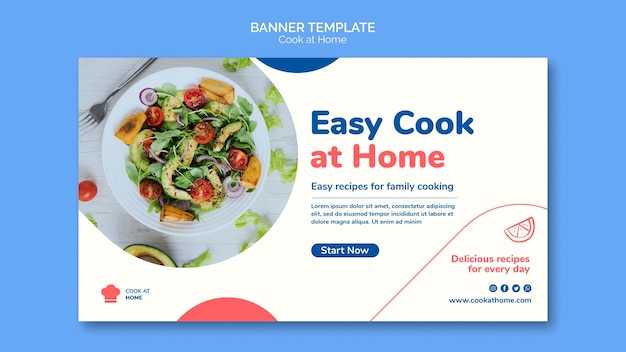 Cook at home concept banner template