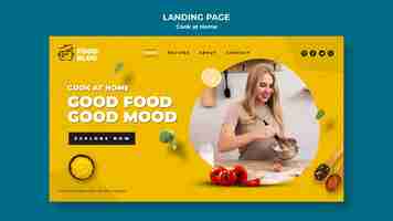 PSD gratuito cook at home landing page