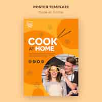 Free PSD cook at home poster template