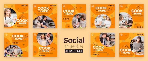 Cook at home social media post template