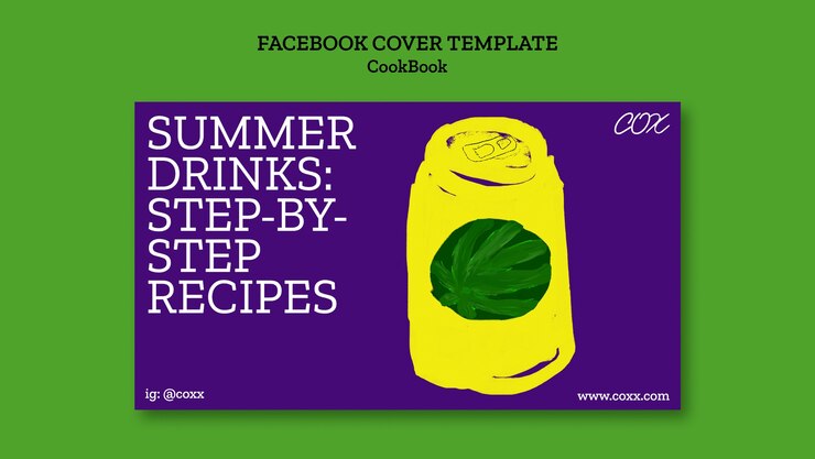 Free PSD cookbook recipes facebook cover template