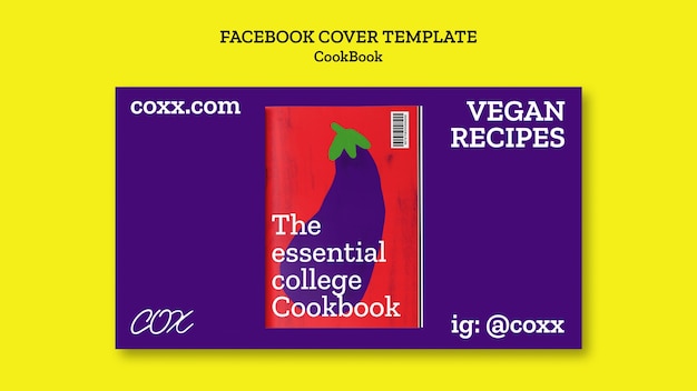 Free PSD cookbook recipes facebook cover template