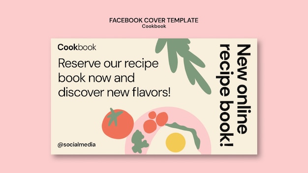 Free PSD cookbook recipes facebook cover template