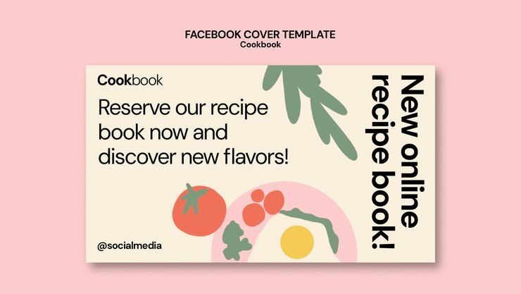 無料PSD 料理本のレシピのフェイスブックカバーテンプレート