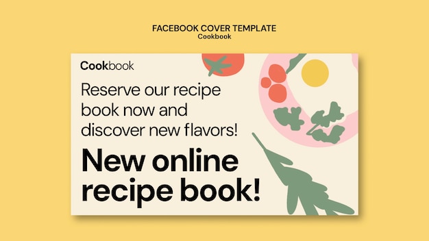 PSD gratuito preface di copertina di facebook per ricette di libri di cucina