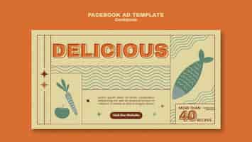 PSD gratuito modello di facebook per le ricette di libri di cucina