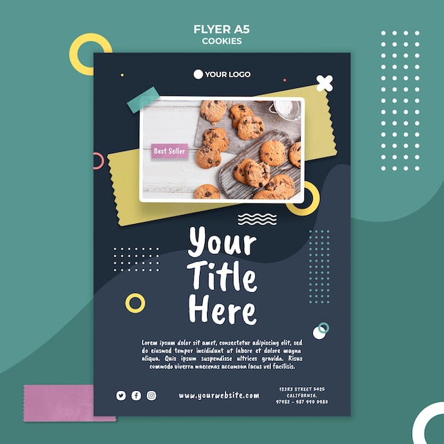 Cookie shop flyer template