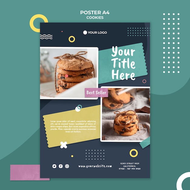 Cookie shop poster template