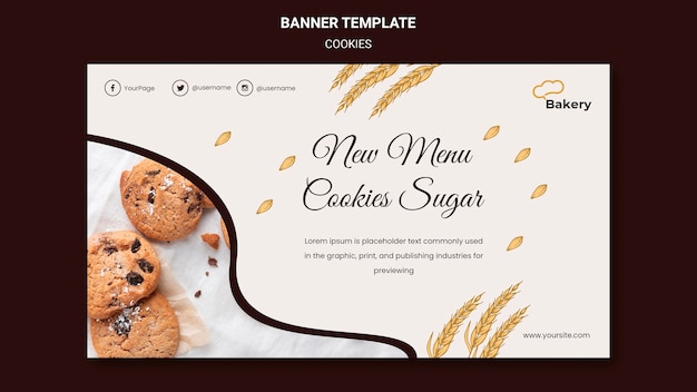 PSD gratuito modello di banner del negozio di cookie