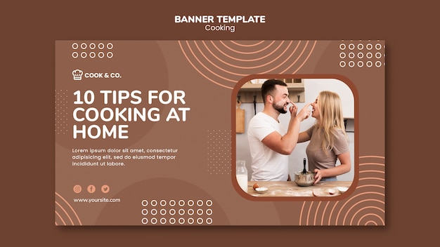 無料PSD 家庭料理のバナーテンプレート