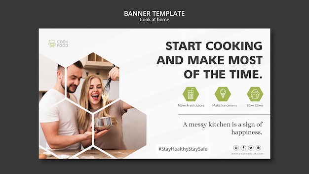 無料PSD 家庭料理のバナーテンプレート