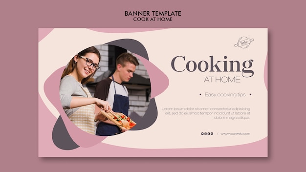 Cooking at home banner concept