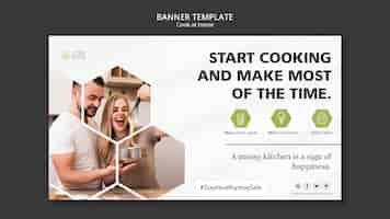 Free PSD cooking at home banner template