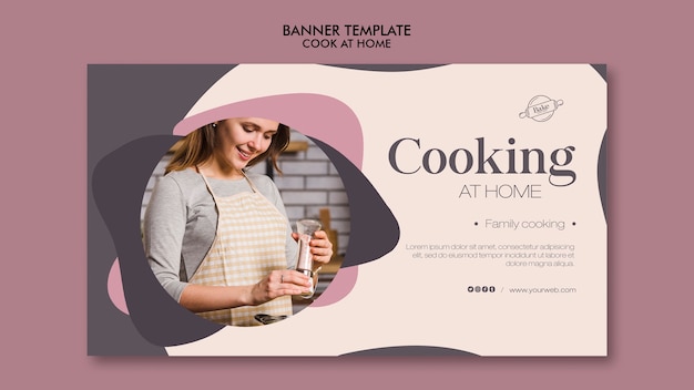 Cooking at home banner template