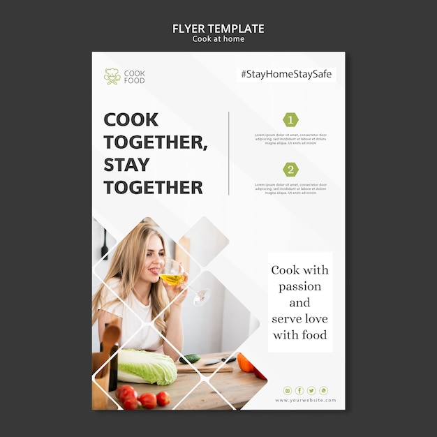 Free PSD cooking at home flyer template