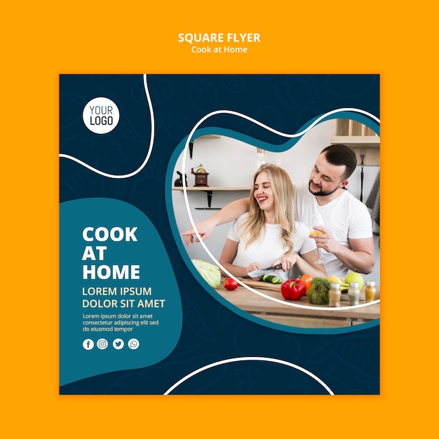 Free PSD cooking at home flyer template