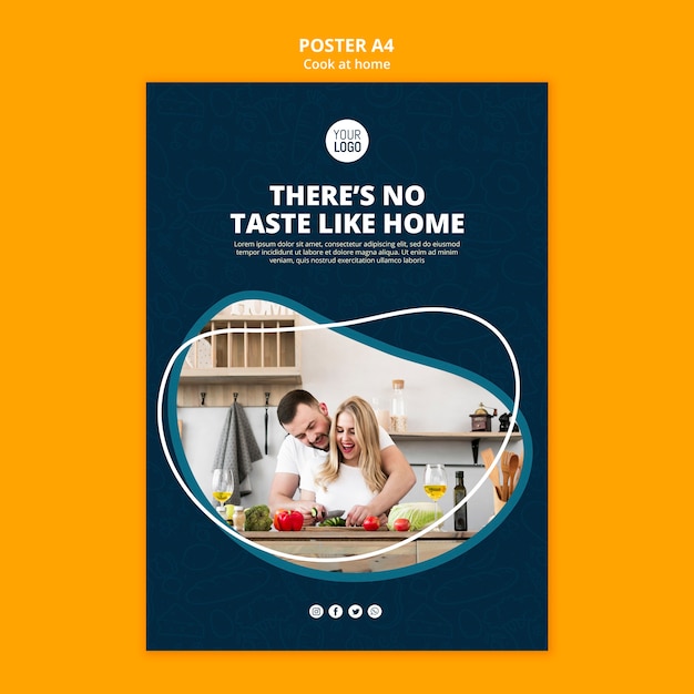 PSD gratuito tema di poster di cucina a casa