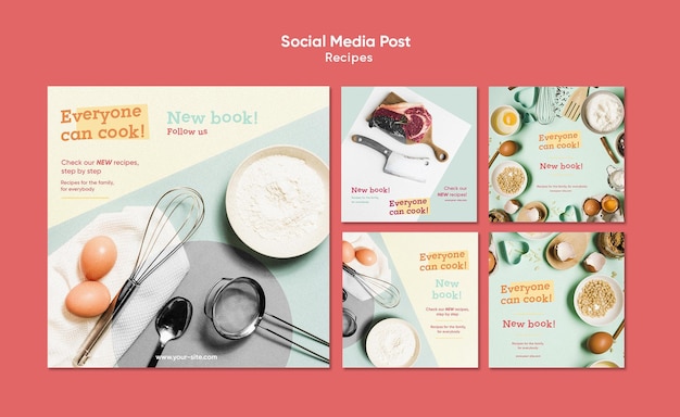 Free PSD cooking recipes social media post template