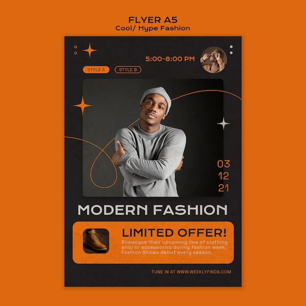 Free PSD cool fashion flyer template