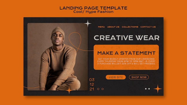 Free PSD cool fashion landing page