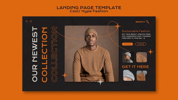 Free PSD cool fashion landing page