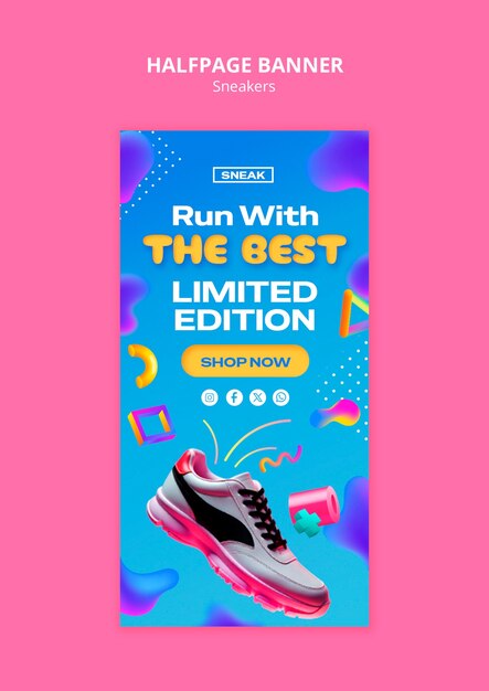 Cool sneakers template
