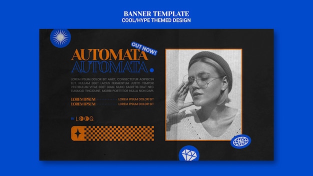 PSD gratuito modello di banner design a tema cool