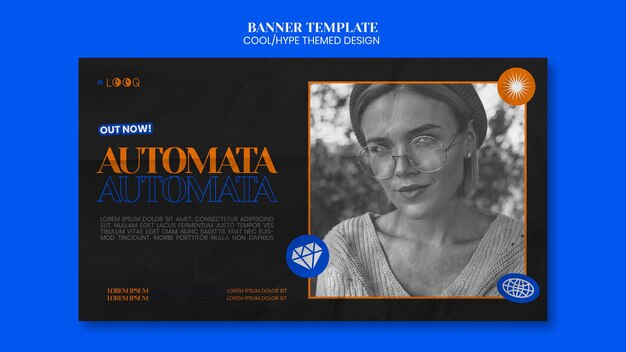 PSD gratuito banner orizzontale di design a tema cool