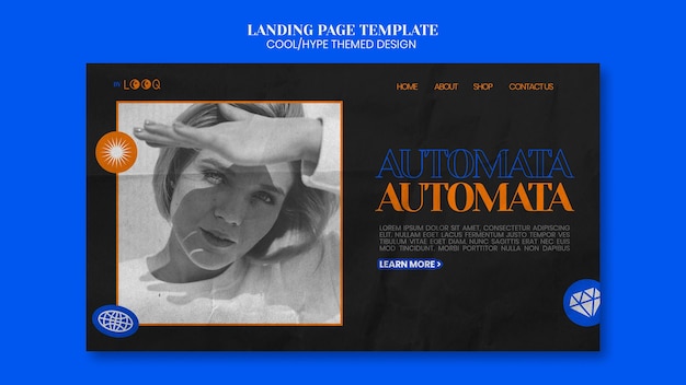 Free PSD cool themed design landing page style