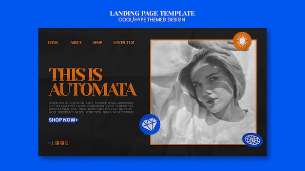 Free PSD cool themed design landing page template