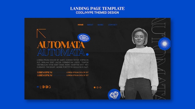 Free PSD cool themed design landing page