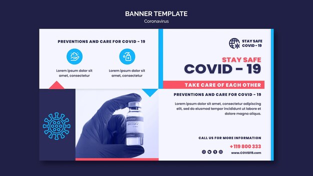 Coronavirus banner template with photo