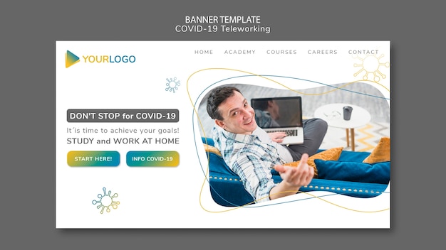 Coronavirus banner template with picture